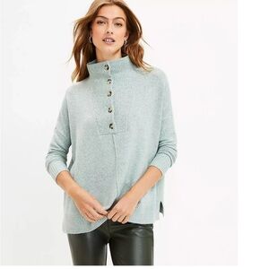 LOFT Light Gray Cowl Neck Sweater